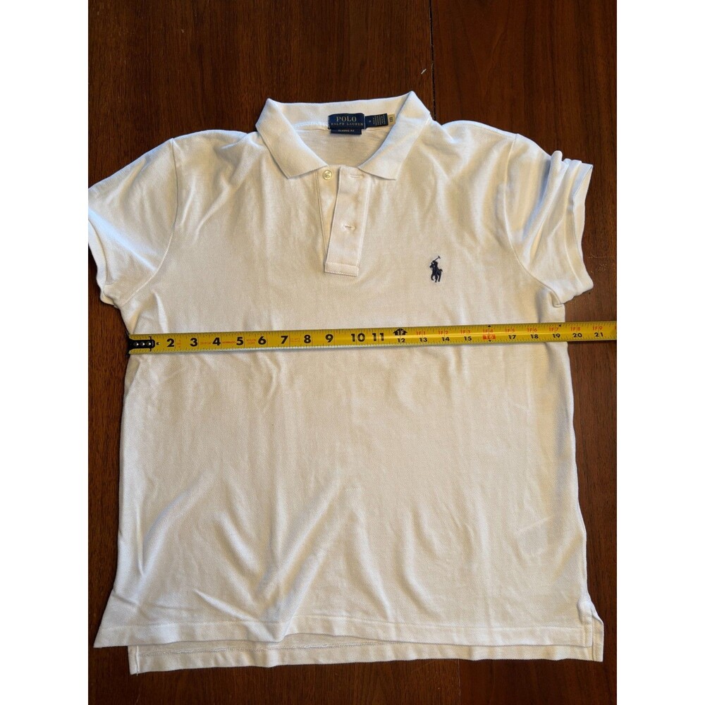 Ralph Lauren Polo Shirt Womens White 100% Cotton Short Sleeve Med classic fit - Picture 6 of 7